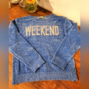 Vintage Havana | Blue Chenille Crewneck Sweater | Size Medium